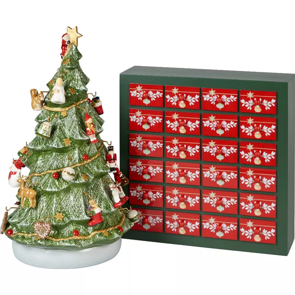 V&B Christmas Toys Memory adventi kalendárium, Karácsonyfa és szekrény porcelán díszekkel