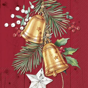 IHR CHRISTMAS BELL RED papírszalvéta csomag 33x33cm