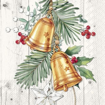 IHR CHRISTMAS BELL CREAM papírszalvéta csomag 33x33cm